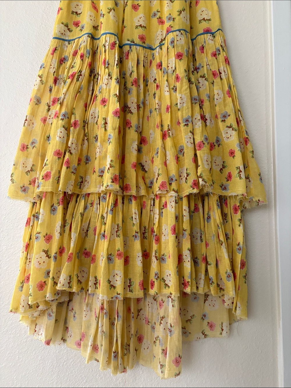 LoveShackFancy Weber Tiered Midi Skirt in Yellow - Picture 7 of 9